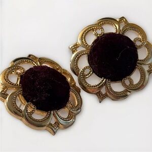 Vintage 1970’s Black Velvet Earrings